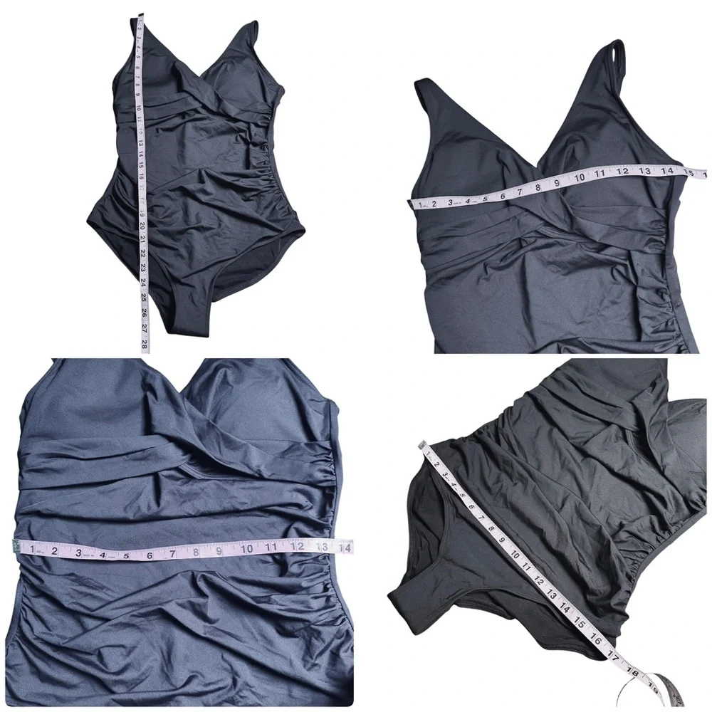 Nwt Sea Level One Piece Swimsuit Twist Top Ruched Sz 10 - Picture 13 of 13